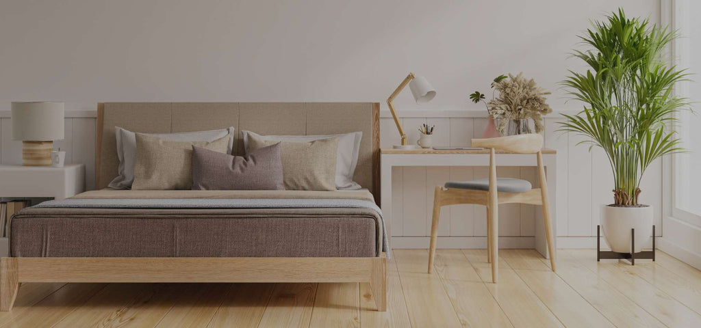 Organic Mattress in a clean minimal bedroom